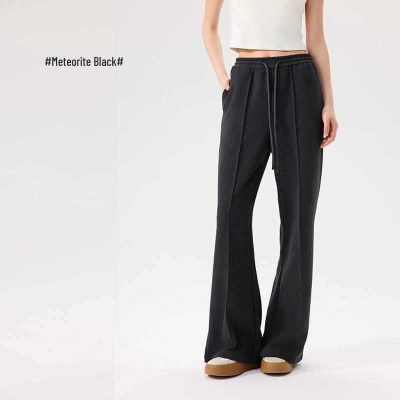 Damen Woll Schlaghose - Lässige Herbst/Winter Hose mit Knistermuster, Modisches und Schlankmachendes Design