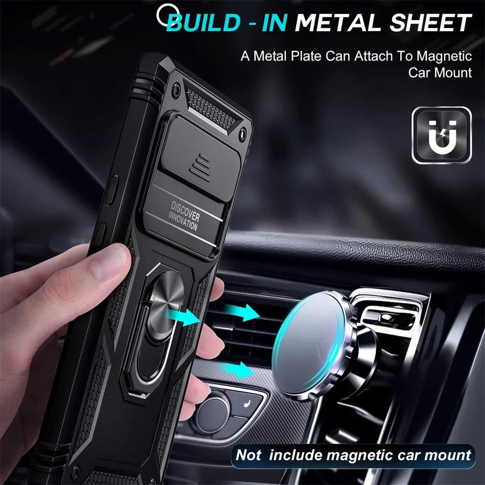Protective Cases for Google Pixel 9 8 6 Pro with Slide Camera Protector 2 In 1 Phone Case with Kickstand Cover Funda Pixel Shell