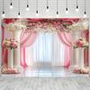 2D planar, 2D planar printed party banner 1 piece. Irish Valentine's Day pink flower background banner.