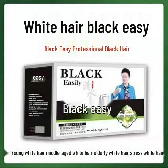 Black Easy Hair Dye - Plant-Based Bleach-Free Hair Bubble Dye, Gentle on Hair 30ml чёрный