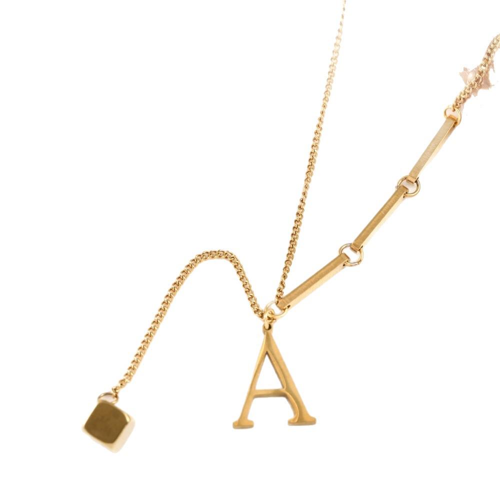 

Korean Stainless Steel Letter Clavicle Chain - Non-fading, Light Luxury Jewelry for Women