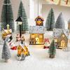 Festive Luminous Wooden House Ornament for Christmas Tree and Fireplace Decor
