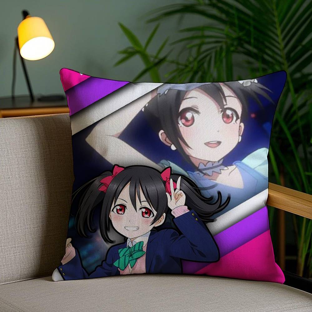 Love Live! School Idol Pillow Case Office Sofa Dorm Chair Back Short Plush Double-sided Printing Home  Cushion Cover