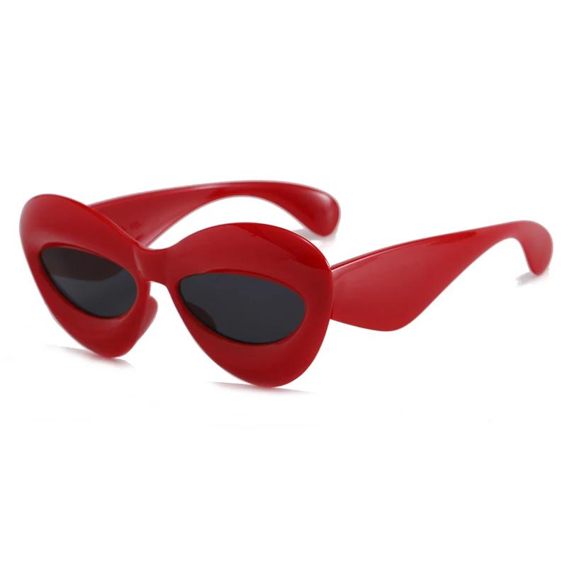 

Unique Candy Color Sunglasses for Women Luxury Brand Yellow Blue Gradient Sun Glasses Men Punk Hip Hop Shades Gafas De Sol Mujer красный