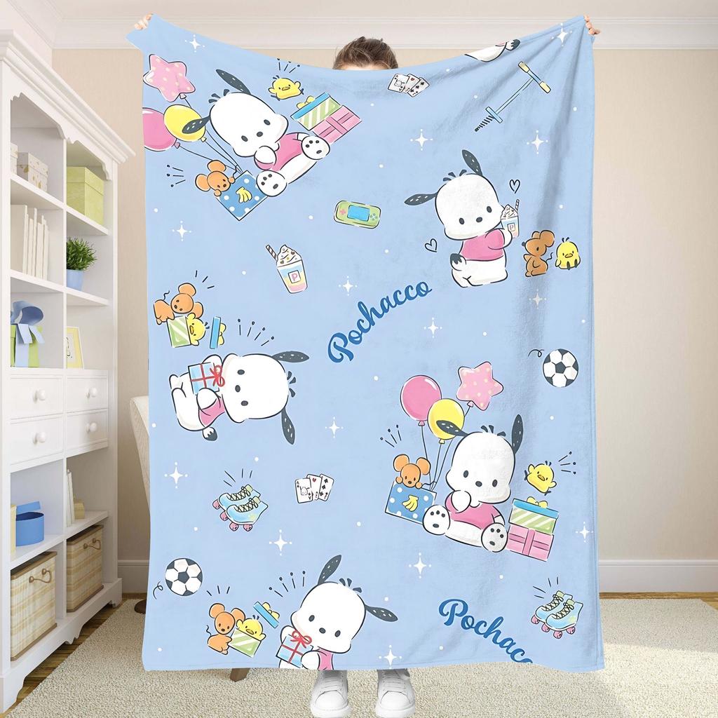 P-Pochaccoes Picnic Blanket Fluffy Soft Blankets and Throws Sofa Blankets for Bed Summer Comforter Bedspread on the Bed Anime &