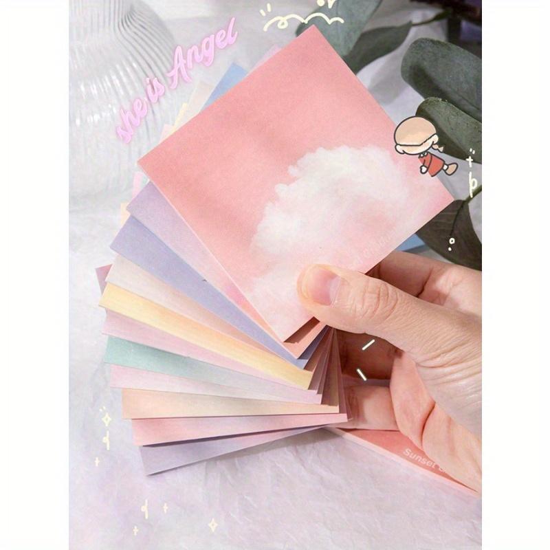 50 Gradient Sticky Notes, Minimalist Cloud Design, Sticky, Suitable For Messages, Memo Notes, Note Pads, Cute And High-Quality Student Style