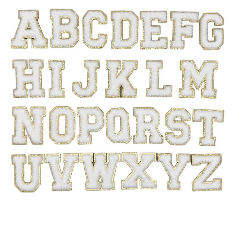 26pcs A~Z English Letter Clothes Stickers Patch Stickers Towel Embroidered Fabric Applique Alphabet DIY Clothes Tape on Clothes