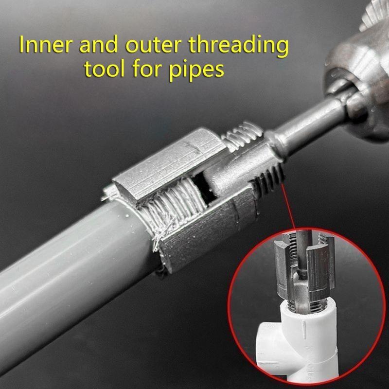 PVC Thread Maker Tool 1/2inch 3/4inch PVC Pipe Threading Dies Plumbing Tool for Professional Cutting Pipe Threaders