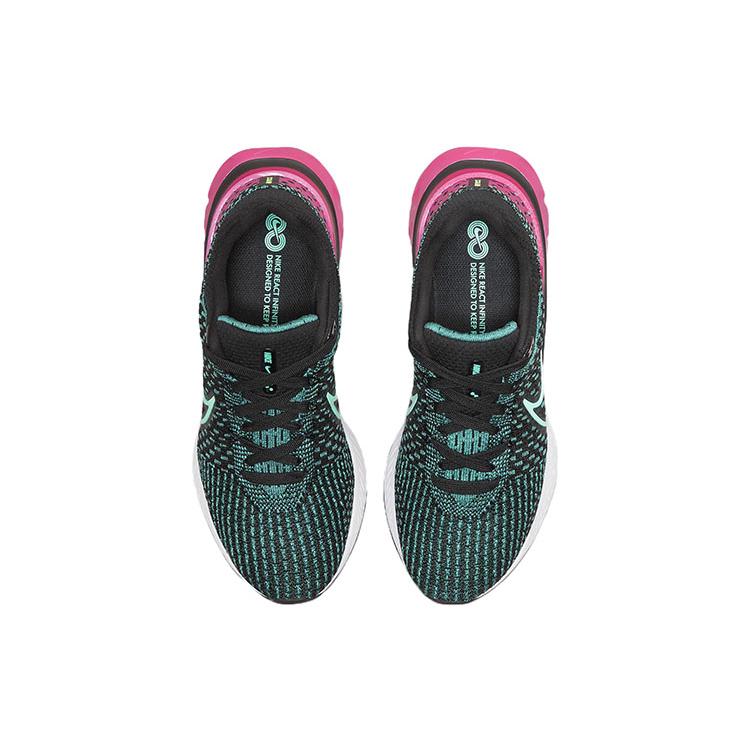 New Nike React Infinity Run Flyknit 3 Black Pink Turquoise Women's DD3024-003