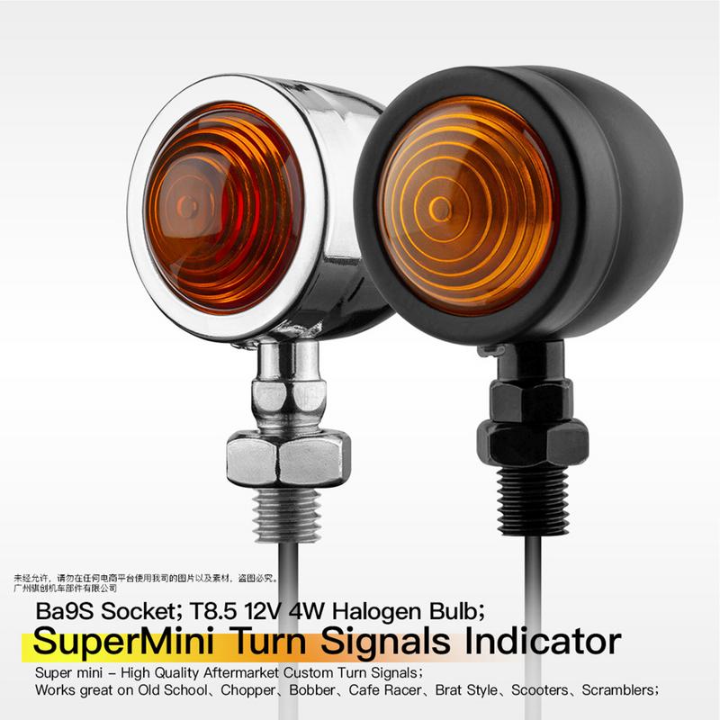 Motorcycle Turn Lights 2pcs Mini Round Running Lights For Motorcycle Turn Single Wire Motorcycle Indicator Parts For Day And