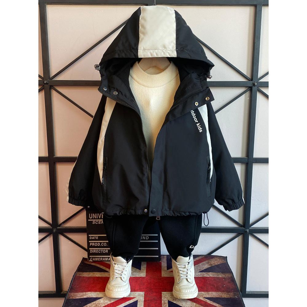 Boys' 2025 Stylish Detachable Outerwear: Cotton-Padded Spring & Autumn Jacket