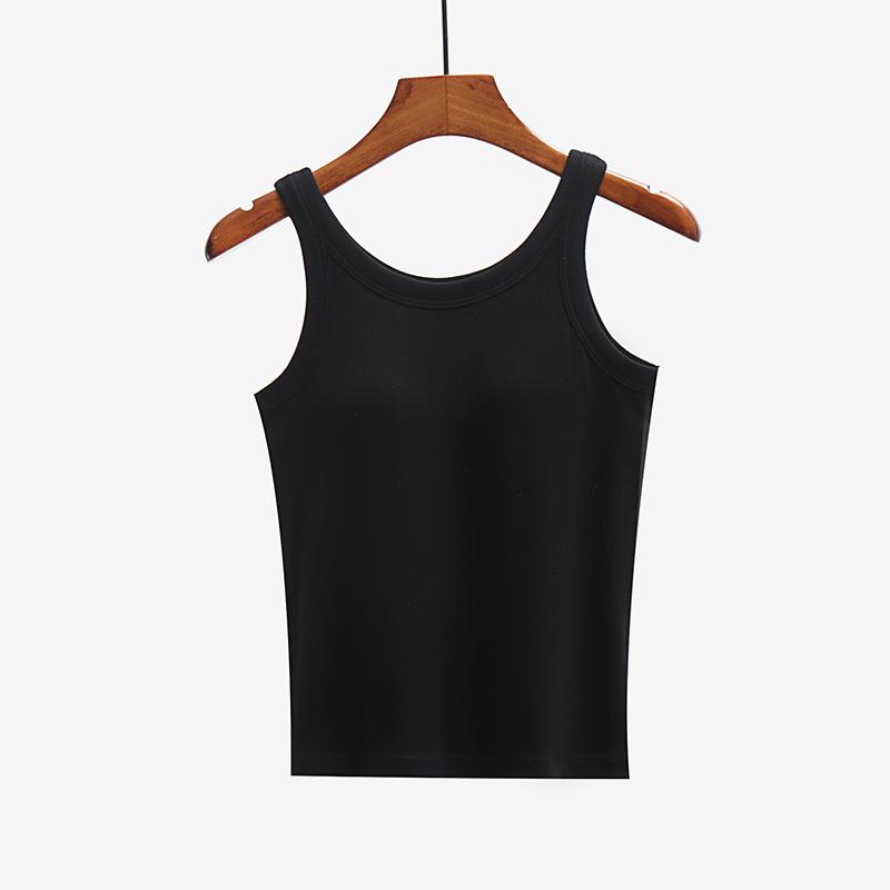 

Modal Camisole: Women s Knit Sleeveless Top with Chest Pads for Spring/Summer Small чёрный