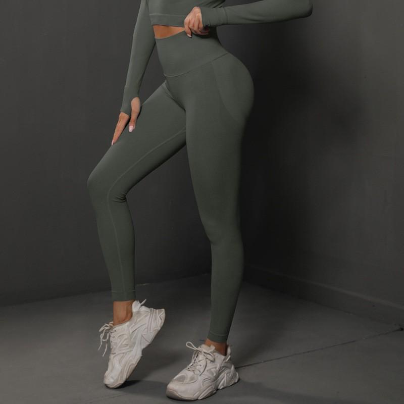High Waist Seamless Yoga Leggings Women With Butt Lift Effect 90% Nylon 10% Spandex Tight Fit Workout Pants Running Gym