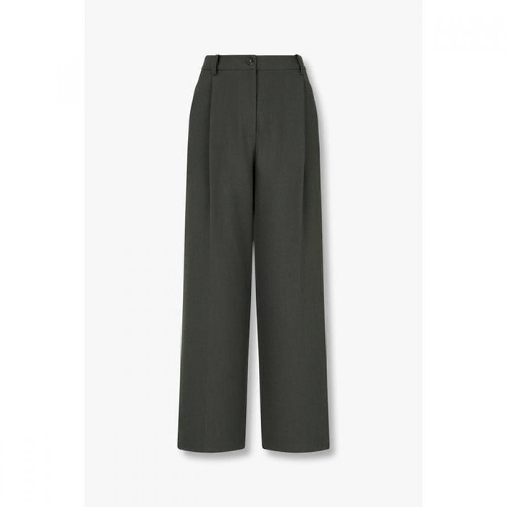 Studio Tomboy Wide Tuck Back Banding Pants  9175131971ar 84 (dark gray)/One size