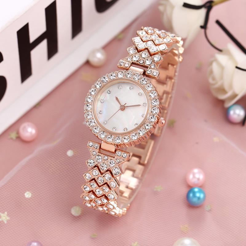 Diamond Bracelet Watch Two-Piece Set Women S Fashion Watch Trend Rhinestone Women S Watch Quartz Watch