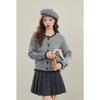 Autumn 2026 Color Block Knit Cardigan Sweater - Soft, Versatile, Short, and High Quality