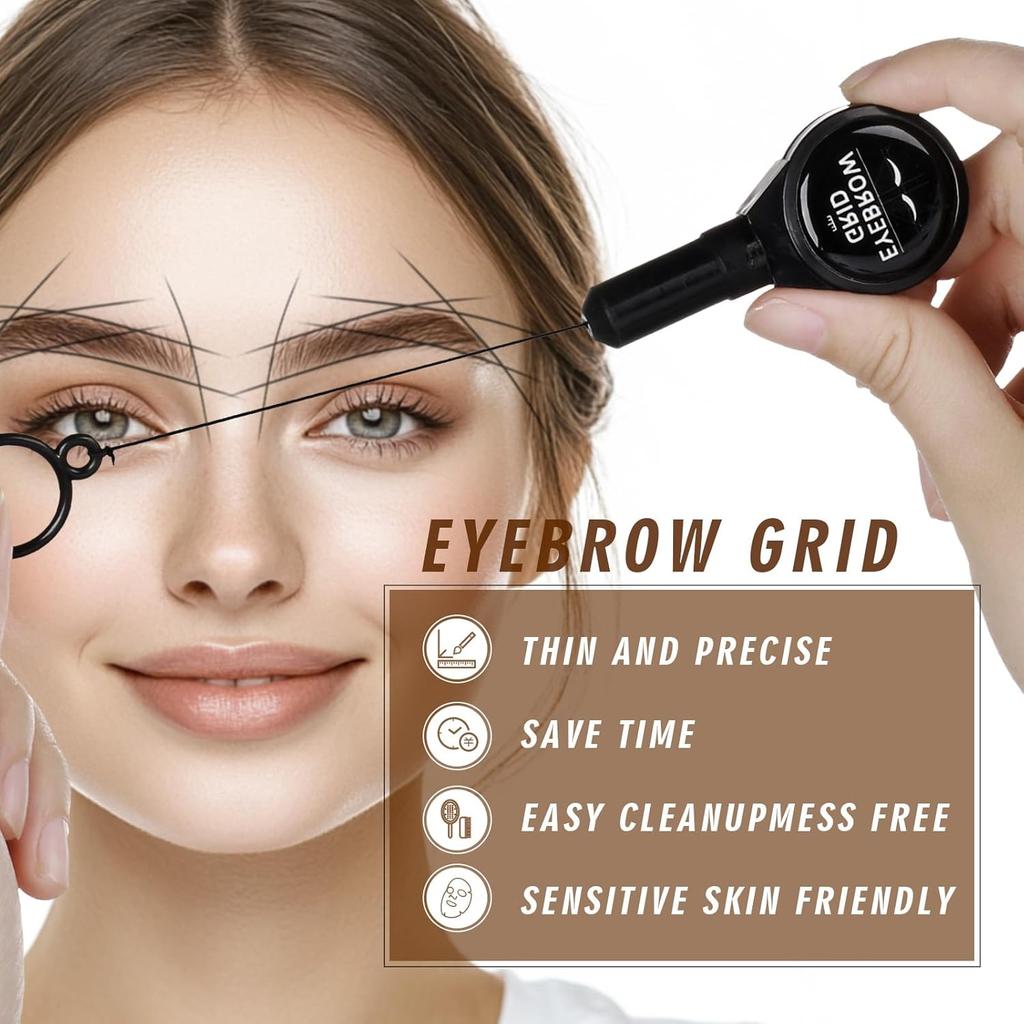 Premium Eyebrow Mapping String Kit - Pro Reusable Eyebrow Mapping Microblading Tattoo Ink String for Brow and Lip Measuring