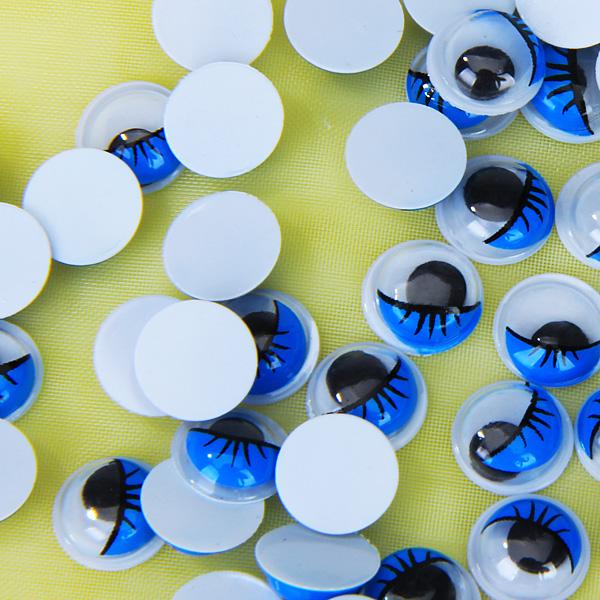 Buy Plastic Movable Wiggly Eyes With Eyelash 8mm Blue at affordable