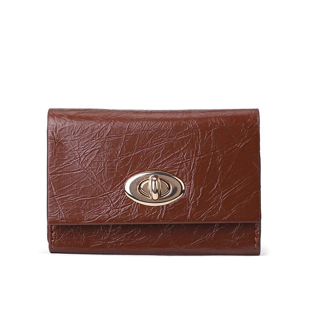 Zipper Coin Purse White Card Holder Women'S Wallet Silver Oil Leather Wallet For Daily Use Casual Outings Travel