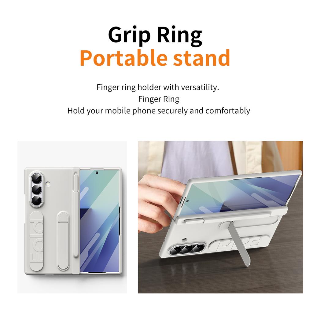 Pour Samsung Galaxy Z Fold6 5G Coque Béquille Dragonne PC Dur Housse de Téléphone avec Fente pour Stylet