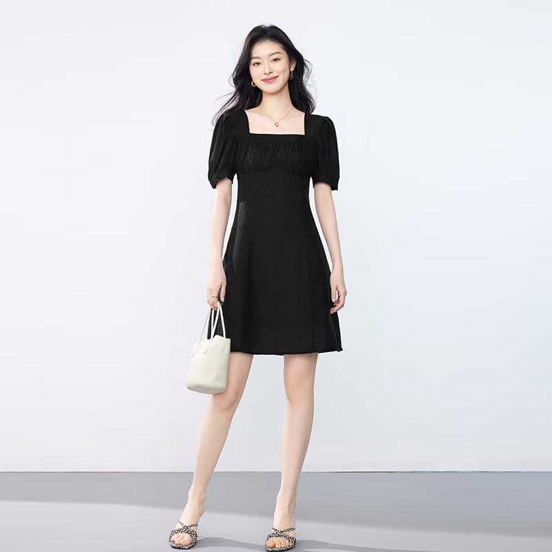 Elegant Square Neck Midi Dress