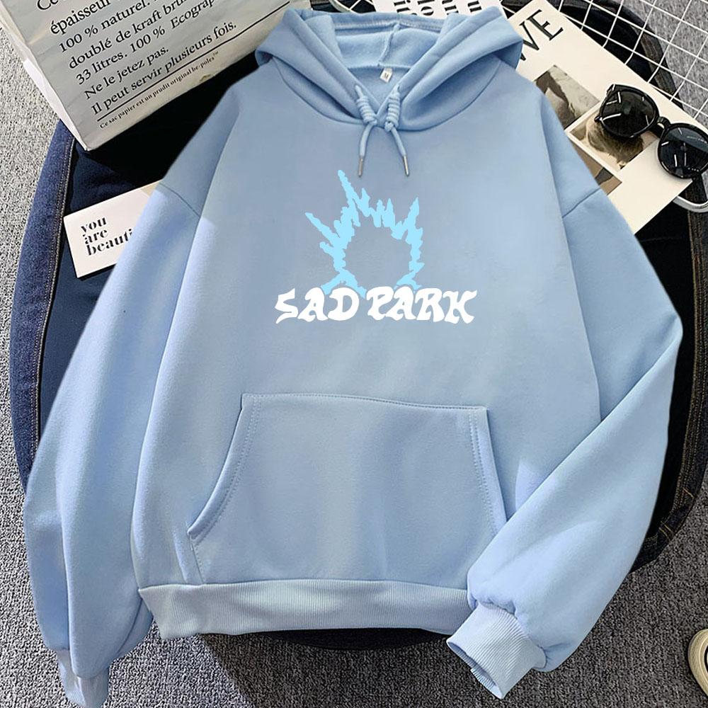 Sad Park Band Print Hoodies Winter Unisex Streetwear Damen/Herren Kleidung Fleece Warm Langarm Kapuzenpullover Cartoon Hoodie