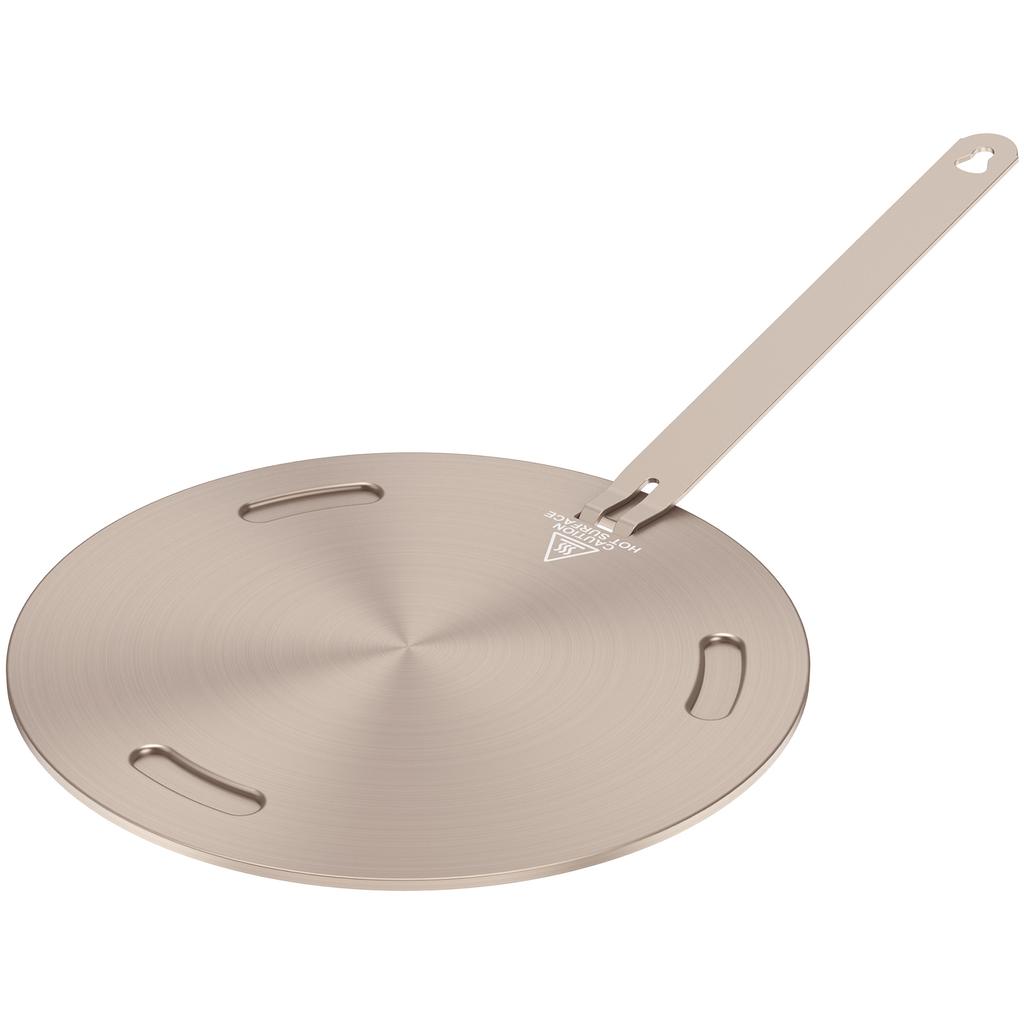 Heat Diffuser Plate Stainless Steel Induction Adapter Plate for Gas Stove Removable Handle Heat Plate