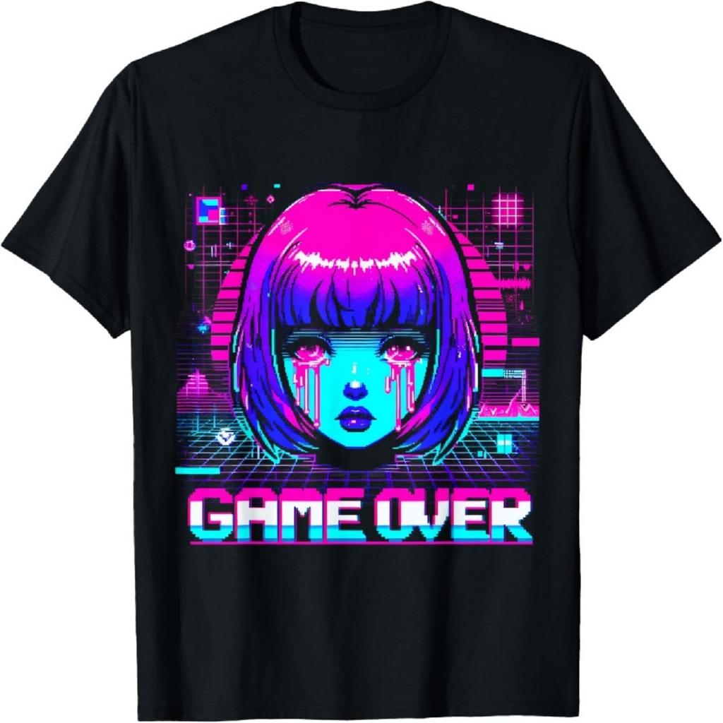 Sad Anime Girl Tee - Retro Japanese Vaporwave Aesthetic T-Shirt