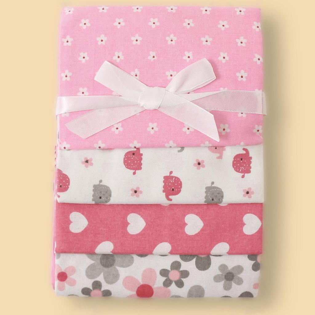 4 szt./opak. 100% Bawełna Kocyk Niemowlęcy Odbiorowy Noworodek 76x76cm Prześcieradło do Łóżeczka Supermiękki Flanelowy Pieluszki Kocyk Noworodkowy Otulaczek