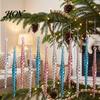 Reusable Shatterproof Hanging Decor 12Pcs Spiral Icicle Ornaments, Christmas Twisted Decor, Transparent Indoor Soft Decorations Pendants with Strings
