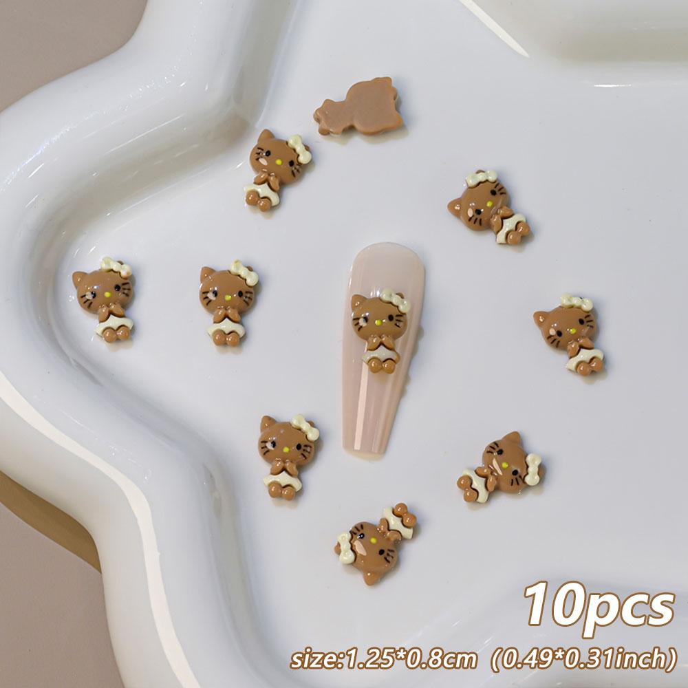 

12 Grids Hawaii Black Skin Hello Kitty Nail Charms Summer Vibe Coconut Dolphin Acrylic Nail Art Decoration Manicure Accessories Refill Pack-Style2