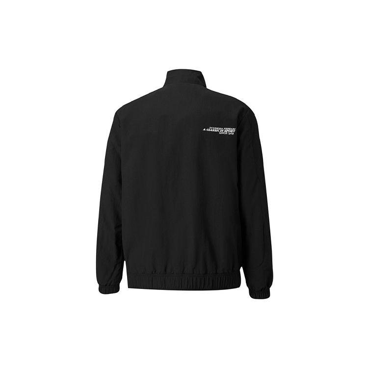 Puma Ferrari Racing Series Gesticktes Logo Stehkragen Sportjacke Herren Oberbekleidung Schwarz 531644-01