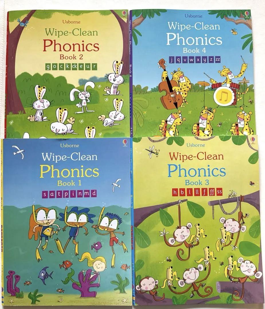 

[USED] English Usborne Phonics Picture Books 4 Books Wip-Clean
