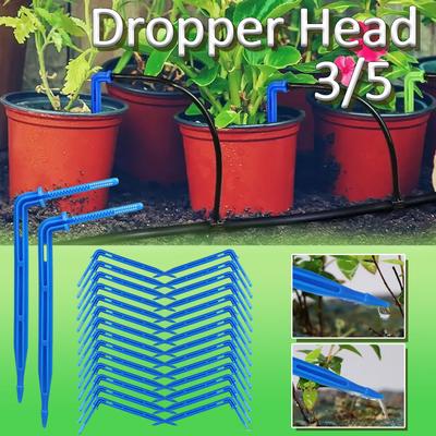 30-200pcs Garden 3/5mm Hose Bend Arrow 1/8'' Blue Drip Emitter Dripper Water Saving Sprinkler for Greenhouse Bonsai Micro Irrigation