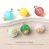 5pcs Flower Tray Jade Hexagonal Bead Button Chinese Tang Style Hanfu Button Shirt Cardigan Sweater Lantern Bead Button