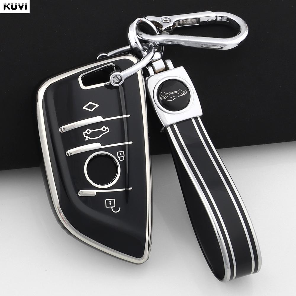 AYCCV1 Pink TPU Car Key Case Cover Shell Fob Keychain For BMW X1 X3 X5 X6 X7 1 3 5 6 7 Series G20 G30 G11 F15 F16 G01 G02 F48 Keyless