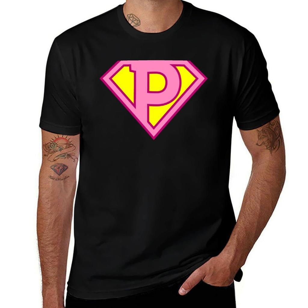 Letter P Super Letter Vol2 TShirt Big and Tall Casual TShirt