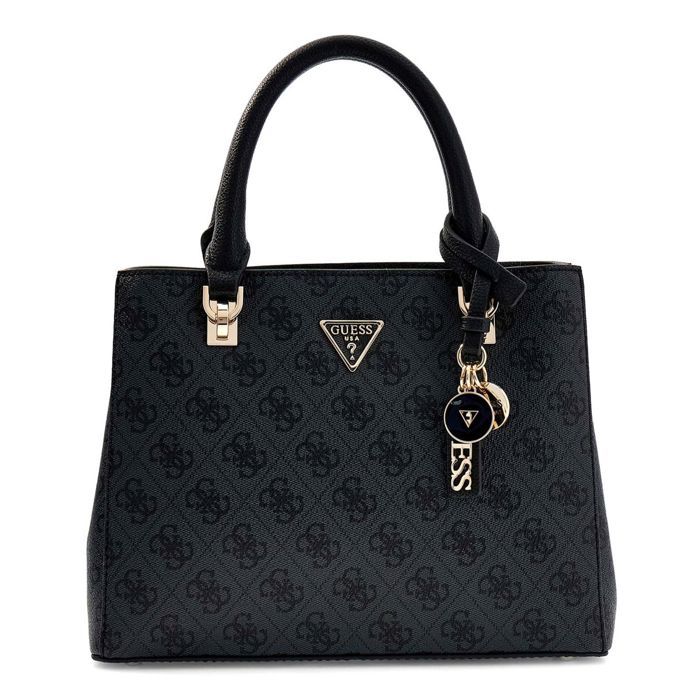GUESS Dunkelgrau Schwarz Handtasche für Damen - Noelle II Mehrfachfach Umhängetasche S Coal Logo 327669