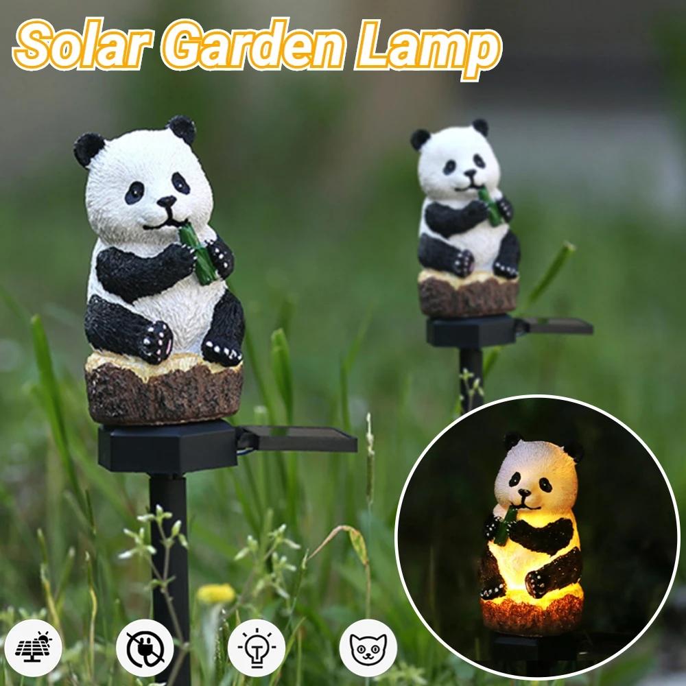 New LED Solar Panda Courtyard Decorative Atmosphere Light Resin Animal Lamp Outdoor Park Corridor Ground Insertion Lawn Light