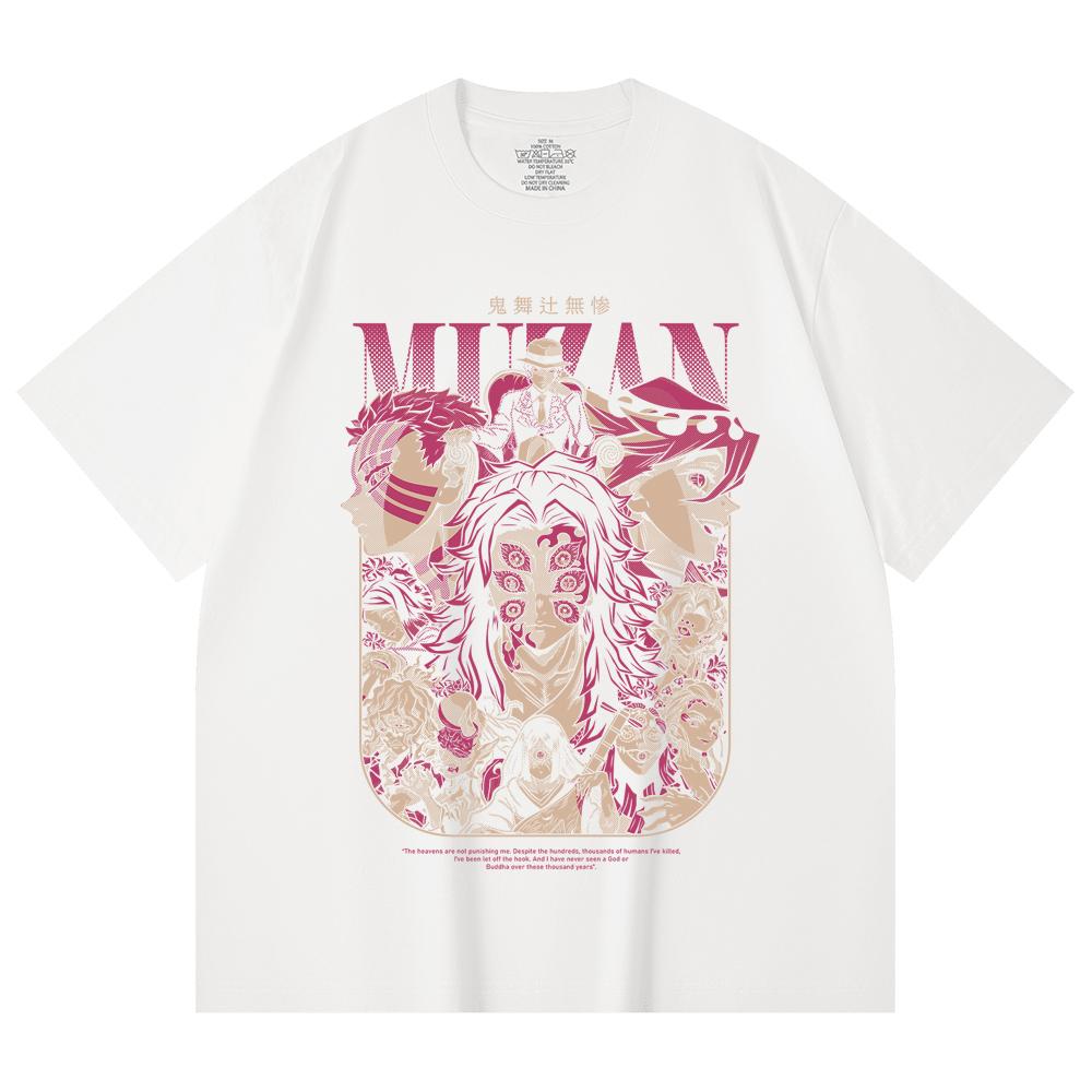 230 g/m² 100% Baumwolle Demon Slayer V21 Dämonen Print Unisex Schweres Baumwoll-T-Shirt