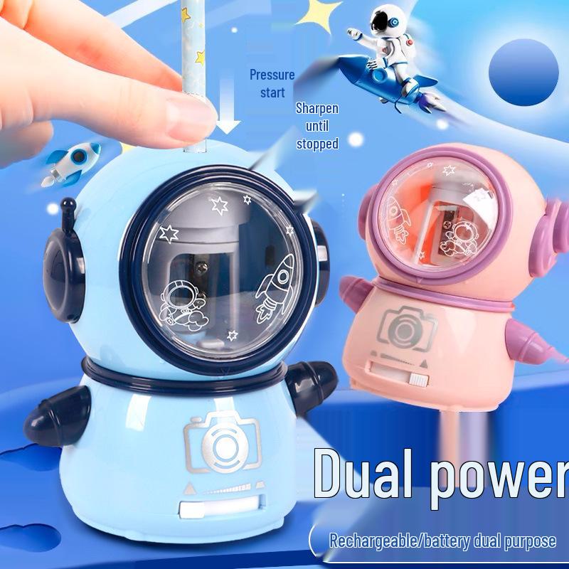 Little Sprite Astronaut Electric Pencil Sharpener - New Dual Power Automatic Model
