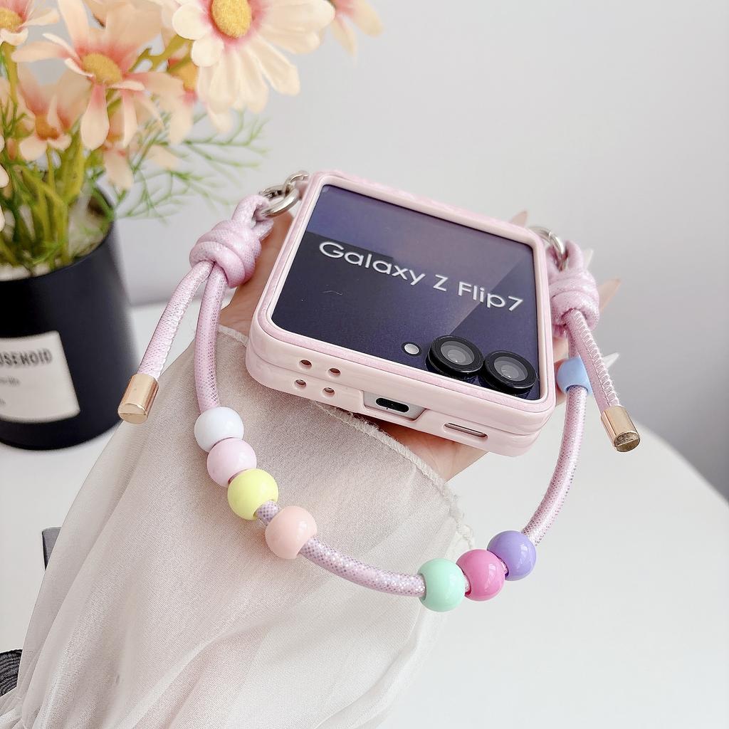 Wrist Strap Dopamine Color Palette for Hinge Protection Phone Case for Samsung Galaxy Z Flip 7 FE 6 5 5G Shockproof Cover