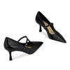 Retro Thin Heel Pointed High Heels Women's Thin Heel Early Autumn New One-word T-shaped Commuter Shoes with Shallow Mouth