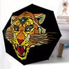 1pc Tiger Face Automatic Open/close Folding Umbrella, Compact Portable Travel Umbrella, Durable Construction Yy250809150