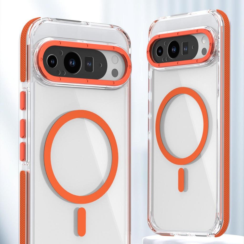 Two-Color Transparent Magnetic Phone Case for Google Pixel 9 Pro XL 5G - Lightweight & Drop-Proof