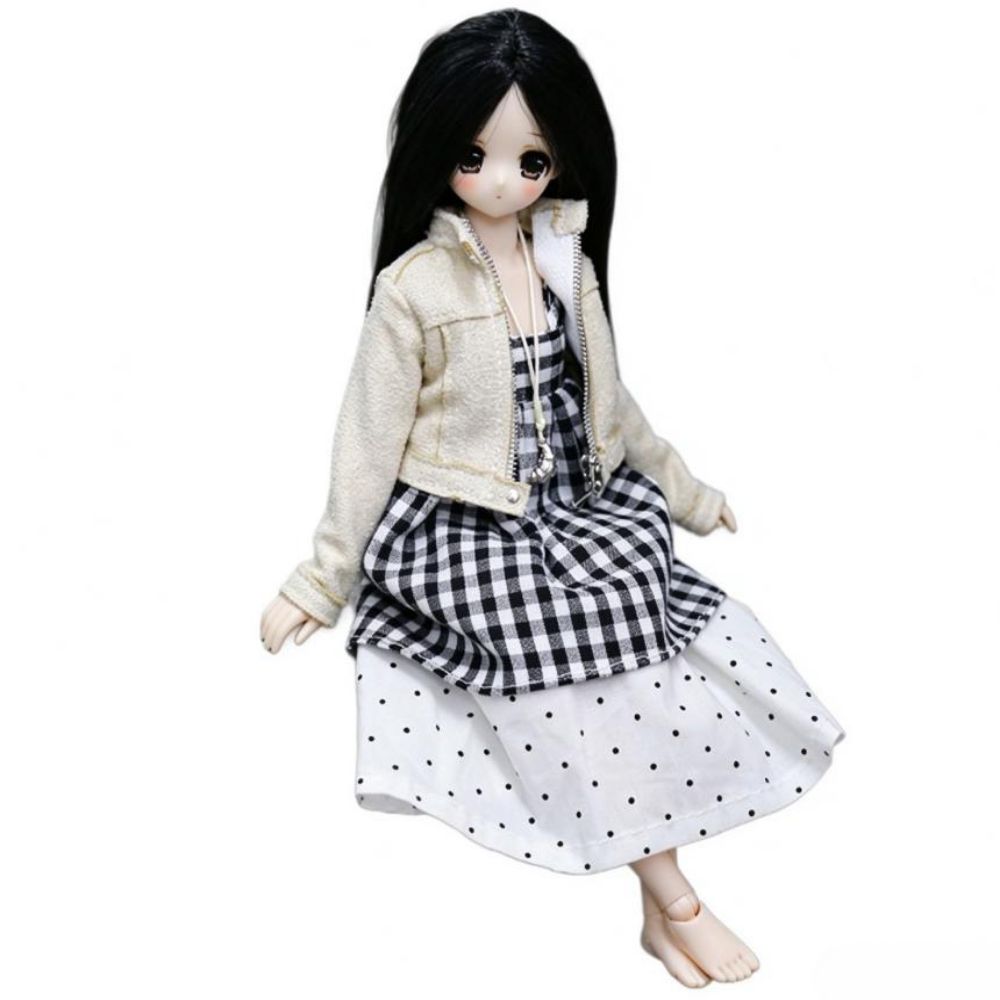Winter Plaid Cami Dress Fashion Polka Dot Dress for Blythe Doll/For azone/ob22/ob24 1/6 BJD Doll