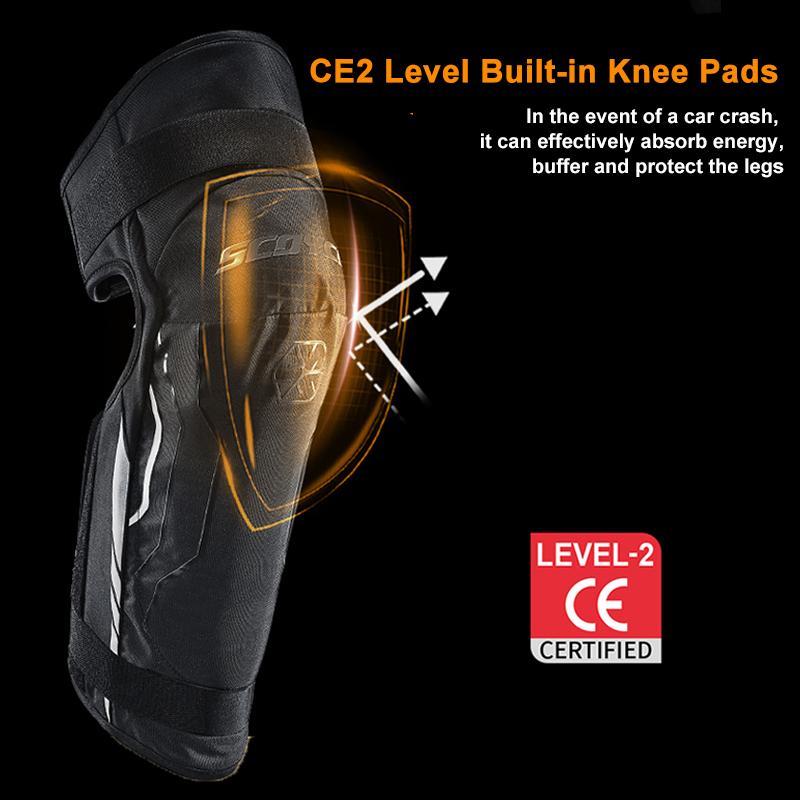 SCOYCO Motorcycle Warm Kneepad Legs Motorbike Riding Windproof Winter Waterproof Scooter Knee Pads CE2 Anti-fall Protective Gear