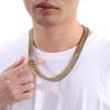 Kalen Shiny Cuban Chain Bracelet for Men Hip Hop Stainless Steel Jewelry Sets Gold Color Thick Necklace 8MM Trendy Accessories