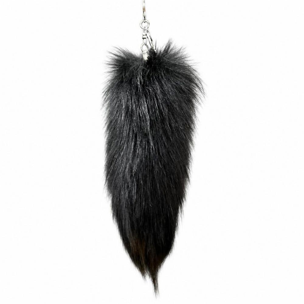 Plush Faux Fur Charm Long Tail Plush Tail Pendant Cute Plush Tail Keychain Handbag Accessory