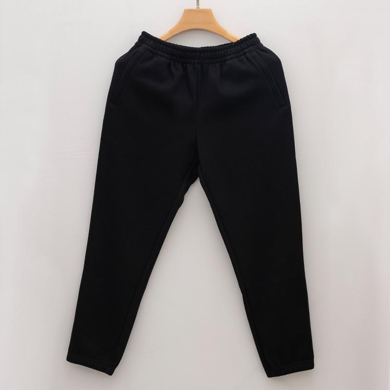 New Zipper Bag Fleece Sweatpants for Men and Women, Loose Foot-tied Cotton In Autumn and Winter, Casual Thickened Thermal Sweatpants